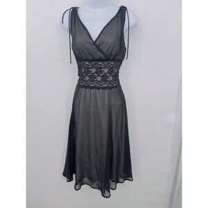 D.J Summers vintage‎ Sleeveless Empire Waist Lace Insert Dress Size 8P